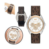 Michael Kors Jessa Multifunction Silver Dial Brown Leather Strap Watch For Women - MK7205 Buy Now By Michael Kors