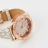 Michael Kors Runway Quartz Rose Gold Dial White Leather Strap Watch For Women - MK6980 Buy Now By Michael Kors