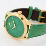 Gucci G Timeless Quartz Green Dial Green Leather Strap Watch For Women - YA1264099 Buy Now By Gucci