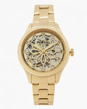 Fossil Rye Automatic Skeleton Gold Dial Gold Steel Strap Watch for Women - BQ3755 Buy Now By Fossil