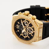 Guess Momentum Chronograph Diamonds Black Dial Black Silicone Strap Watch For Men - GW0518G2 Buy Now By Guess