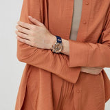 Guess Queen Quartz Crystals Rose Gold Dial Blue Silicone Strap Watch For Women - GW0536L5 Buy Now By Guess