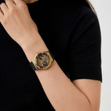 Guess Asteria Multifunction Gold Dial Black Rubber Strap Watch For Women - GW0620L2 Buy Now By Guess