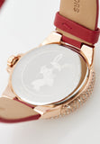 Michael Kors Camille Three Hand Crystals Rose Gold Dial Red Leather Strap Watch For Women - MK4701 Buy Now By Michael Kors
