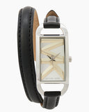 Michael Kors Empire Three-Hand Silver Dial Black Leather Strap Watch For Women - MK4722 Buy Now By Michael Kors