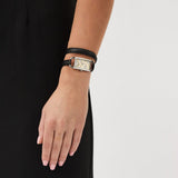 Michael Kors Empire Three-Hand Silver Dial Black Leather Strap Watch For Women - MK4722 Buy Now By Michael Kors