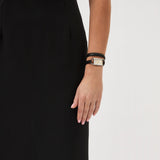 Michael Kors Empire Three-Hand Silver Dial Black Leather Strap Watch For Women - MK4722 Buy Now By Michael Kors