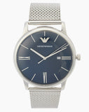 Emporio Armani Minimalist Quartz Blue Dial Silver Steel Strap Watch For Men - AR11571 Buy Now By Emporio Armani