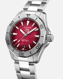 Tag Heuer Aquaracer Professional 200 Automatic Red Dial Silver Steel Strap Watch for Men - WBP2114.BA0627 Buy Now By Tag Heuer