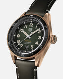 Tag Heuer Autavia Calibre 5 Automatic Olive Green Dial Green Leather Strap Watch for Men - WBE5190.FC8268 Buy Now By Tag Heuer