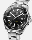 Tag Heuer Aquaracer Quartz Black Dial Silver Steel Strap Watch for Men - WAY101A.BA0746 Buy Now By Tag Heuer