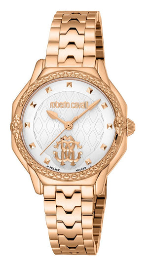 Just Cavalli Classic White Dial Rose Gold Steel Strap Watch for Women - RV1L225M0061 Authentic Buy Shop Now