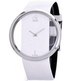 Calvin Klein Glam Transparent Dial White Leather Strap Watch for Women - K9423101 Buy Now By Calvin Klein