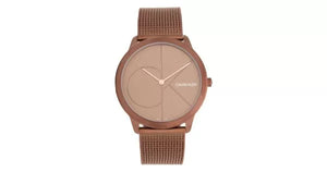 Calvin Klein Minimal Quartz Pink Gold Dial Pink Gold Mesh Bracelet Watch for Men - K3M11TFK Buy Now By Calvin Klein