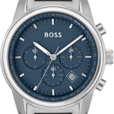 Hugo Boss Trace Chronograph Quartz Blue Dial Silver Steel Strap Watch For Men - 1514007 Buy Now By Hugo Boss