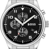 Hugo Boss View Chronograph Black Dial Silver Steel Strap Watch For Men - 1514008 Buy Now By Hugo Boss