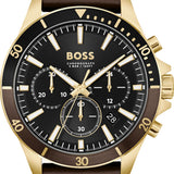 Hugo Boss Troper Chronograph Black Dial Brown Leather Strap Watch For Men - 1514100 Buy Now By Hugo Boss