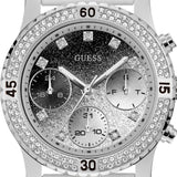 Guess Confetti Crystal Black Dial White Silicone Strap Watch For Women - W1098L1 Buy Now By Guess