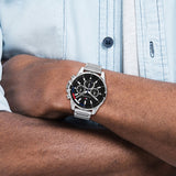 Tommy Hilfiger Mason Multifunction Black Dial Silver Steel Strap Watch For Men - 1791936 Buy Now By Tommy Hilfiger