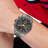 Tommy Hilfiger Lars Chronograph Black Dial Black Steel Strap Watch For Men - 1792061 Buy Now By Tommy Hilfiger