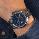 Tommy Hilfiger Shawn Multifunction Quartz Blue Dial Silver Steel Strap Watch for Men - 1791612 Buy Now By Tommy Hilfiger