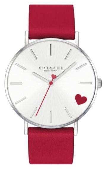 Coach Perry Silver Dial Red Leather Strap Watch for Women - 14503515 Buy Now By Coach