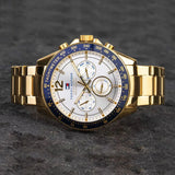 Tommy Hilfiger Luke Chronograph White Dial Gold Steel Strap Watch for Men - 1791121 Buy Now By Tommy Hilfiger