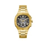 Guess Headliner Multifunction Black Dial Gold Steel Strap Watch For Men - GW0572G2 Buy Now By Guess