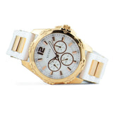 Guess Intrepid White Dial Two Tone Silicone Strap Watch For Women - W0325L6 Buy Now By Guess