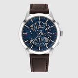 Tommy Hilfiger Henry Chronograph Blue Dial Brown Leather Strap Watch For Men -1710476 Buy Now By Tommy Hilfiger