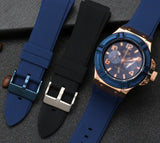 Guess Rigor Blue Dial Blue Silicone Strap Watch For Men - W0247G3 Buy Now By Guess