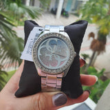 Guess G Twist Diamonds Silver Dial Silver Steel Strap Watch For Women - W1201L1 Buy Now By Guess