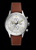 Fossil Retro Pilot Chronograph Silver Dial Brown Leather Strap Watch for Men - FS5809 Buy Now By Fossil