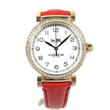 Coach Madison White Dial Red Leather Strap Watch for Women - 14502400 Buy Now By Coach
