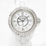 Chanel J12 Diamonds Quartz White Dial White Steel Strap Watch for Women - J12 H2572 Buy Now By Chanel
