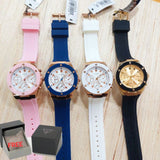 Guess Athena White Dial Pink Rubber Strap Watch For Women - GW0030L4 Buy Now By Guess