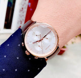 Calvin Klein High Noon Silver Dial Brown Leather Strap Watch for Men - K8M276G6 Buy Now By Calvin Klein