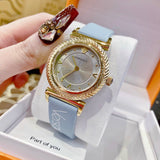 Versace V-Motif Grey Dial Blue Leather Strap Watch for Women - VERE00318 Buy Now By Versace