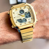 Fossil Retro Analog-Digital Gold Dial Gold Steel Strap Watch for Men - FS5889 Buy Now By Fossil