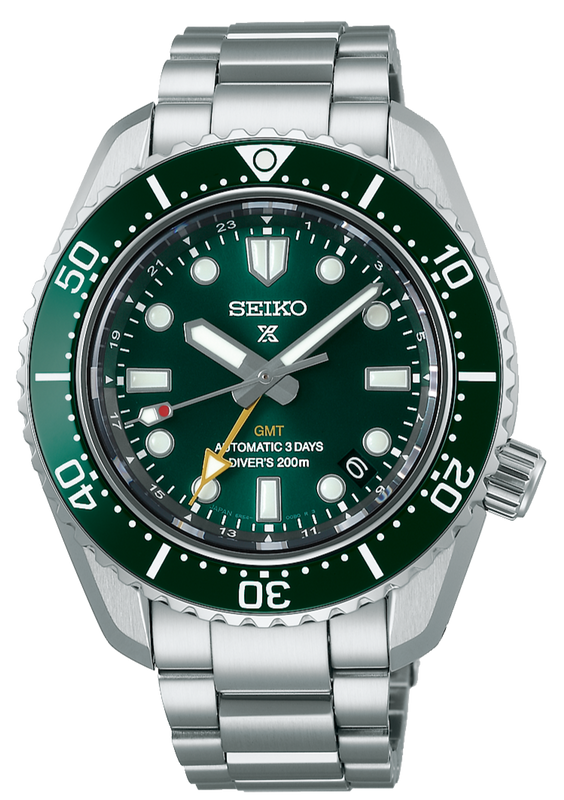 Seiko Prospex GMT Divers Automatic Marine Green Dial Silver Steel Strap Watch For Men - SPB381J1 Buy Now By Seiko