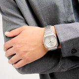 D1 Milano Square Silver Dial Silver Steel Strap Watch for Men - D1-SQBJ10 Authentic Buy Shop Now