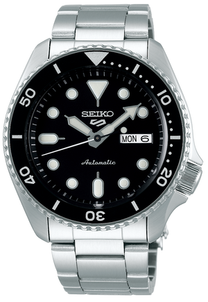 Seiko 5 Sports Automatic Black Dial Silver Steel Strap Watch For Men - SRPD57K1 Buy Now By Seiko