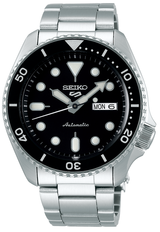 Seiko 5 Sports Automatic Black Dial Silver Steel Strap Watch For Men - SRPD57K1 Buy Now By Seiko