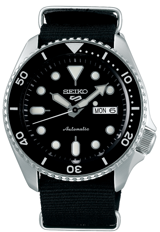 Seiko 5 Sports SKX Automatic Black Dial Black NATO Strap Watch For Men - SRPD55K3 Buy Now By Seiko