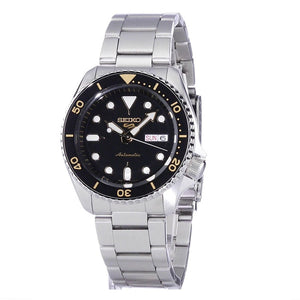 Seiko 5 Sports Automatic Black Dial Silver Steel Strap Watch For Men - SRPD57K1 Buy Now By Seiko