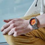 Seiko 5 Sports Automatic Orange Dial Silver Steel Strap Watch For Men - SRPD59K1 Buy Now By Seiko