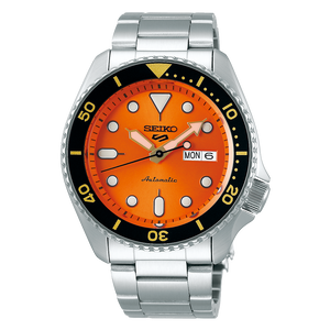 Seiko 5 Sports Automatic Orange Dial Silver Steel Strap Watch For Men - SRPD59K1 Buy Now By Seiko