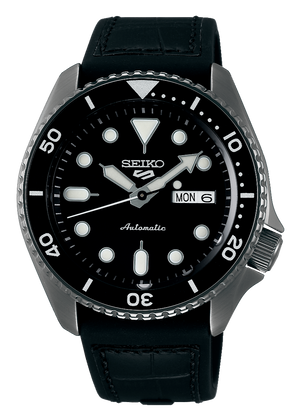 Seiko 5 Sport Automatic Black Dial Black Silicone Strap Watch For Men - SRPD65K3 Buy Now By Seiko