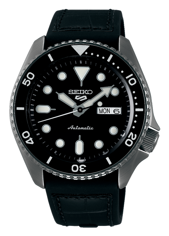 Seiko 5 Sport Automatic Black Dial Black Silicone Strap Watch For Men - SRPD65K3 Buy Now By Seiko