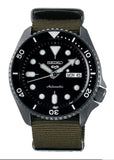 Seiko 5 Sport Automatic Black Dial Green Nylon Strap Watch For Men - SRPD65K4 Buy Now By Seiko